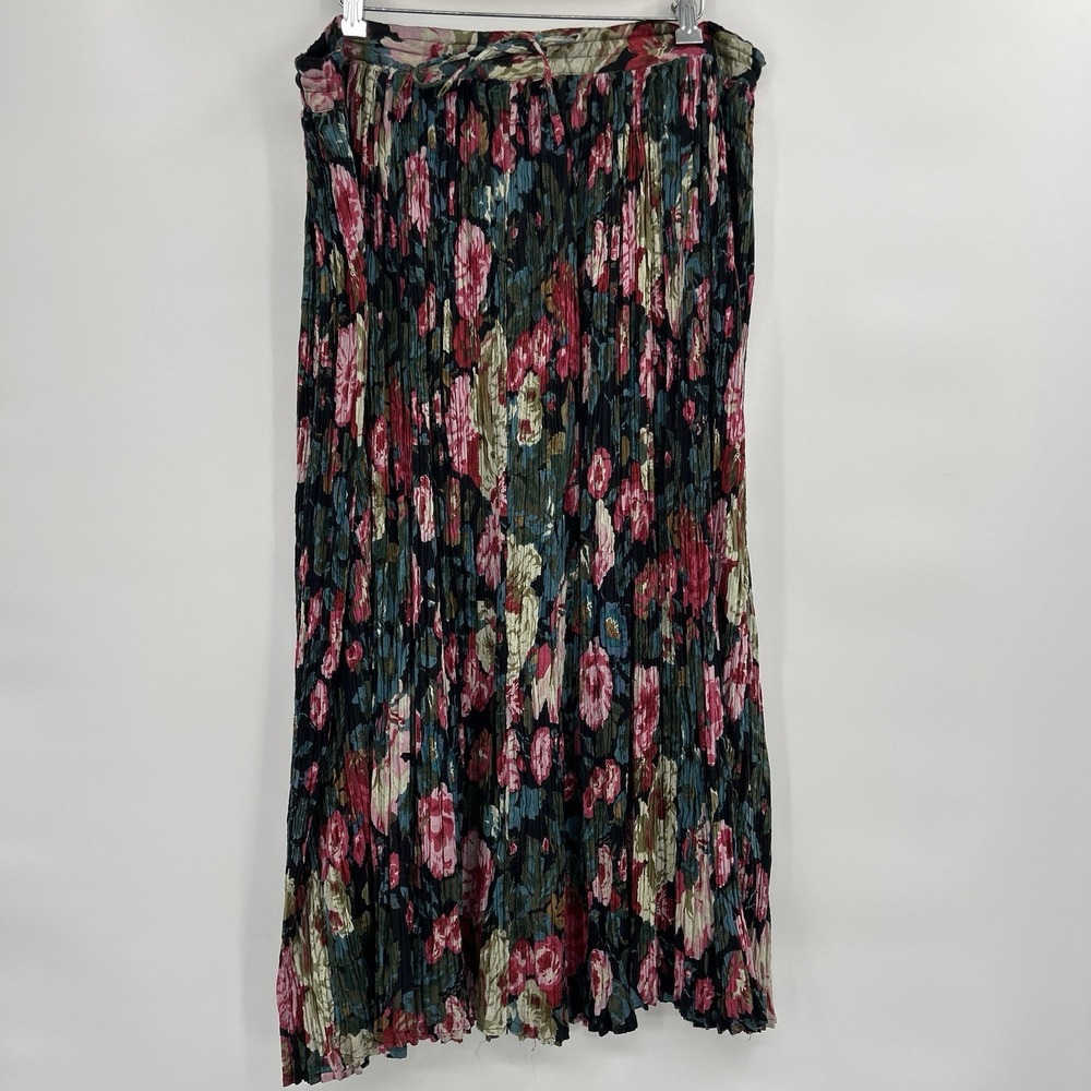 Vintage 90s In Style Floral Whimsigoth Cotton Gauze Maxi Skirt Fairy Grunge Boho